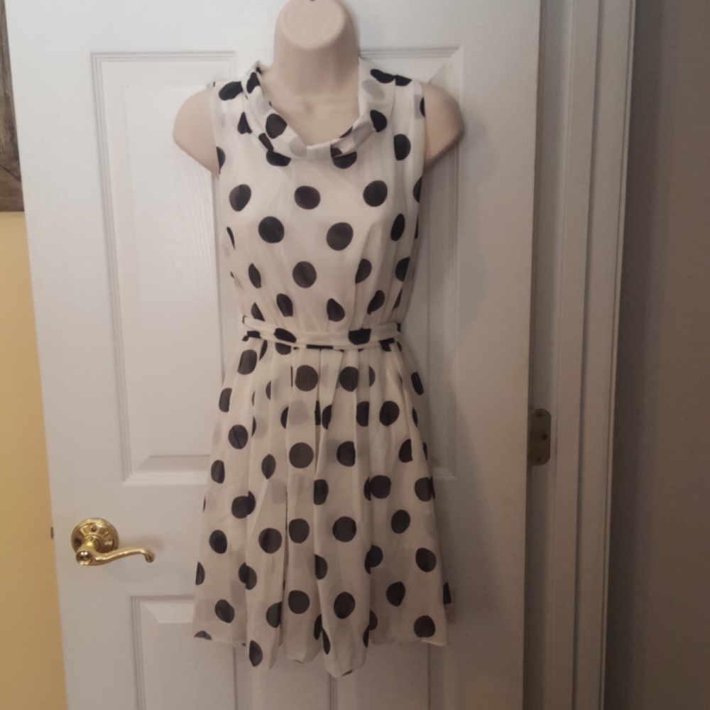 Black and white polka dot dress